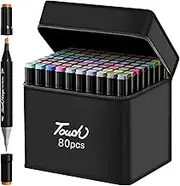 YESDEX Alcohol Markers Dual Tip - 80 Colors Art Marker Set Double Tipped for Painting, Coloring Pen, Drawing and Sketching, Alcohol Based Twin Sketch Markers Pen for Boys Girls Students Artist Adult