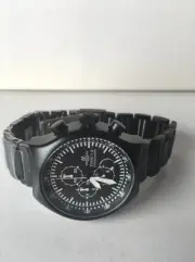 Montres De Luxe Milano Men's Type 12 Black All-Aluminum Chrono watch NEW