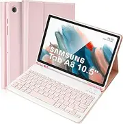 Lively Life Samsung Galaxy Tab A8 Tablet Case with Keyboard, UK Layout, Built-in S Pen Holder, Slim Cover with Detachable Keyboard for Samsung Galaxy Tab A8 10.5" 2021 (SM-X200/ X205 /X207), Pink