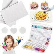 Magic Puffy Paint, 3D Drawing Magic Canvas for Kids, Foam Texture Blank Painting Paper, Magics Foam Texture Painting Kit (48color)