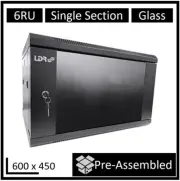 LDR Assembled 6U Wall Mount Cabinet (600mm x 450mm) Glass Door -
