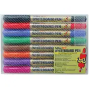 Artline 541T Dual Tips Whiteboard Marker 0.4mm/1.0mm Bullet Tip Wallet of 8