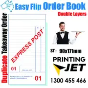100x Duplicate Takeaway Restaurant Docket Order Book 90x171mm [RD132]