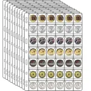 10 Sheets Coin Collection Pages 42 Pockets Coin Binder Insert Sleeves w/ 9 Hole