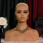 Realistic Female Mannequin Head With Shoulders for Wigs Jewelry Display Stand
