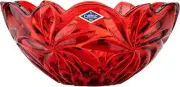 Bohemia Crystal AU52671 11.25" Bowl «FLORA» 28 cm, Centerpiece, Red