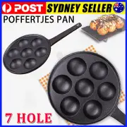 7 Hole Dimple Cast Iron Mini Dutch Pancake Cake Pan Handle Maker AUS