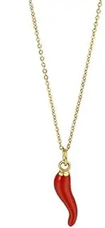 [JASXEYO] Stylish & Fun Red Chili Pepper Necklace,Color Preserving Stainless Steel Chili Pepper Pendant Titanium Steel Necklace
