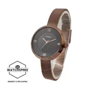 Casio Ladies' Rose Gold Ion Plated Stainless Steel Mesh Band Watch LTPE154MR-1A