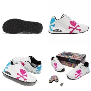 【SKECHERS】休閒鞋 Uno-Crossing Hearts 女鞋 白 tokidoki 聯名 氣墊 愛心 骨頭(155227WMLT)