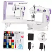 Mini Sewing Machine for Beginner, Dual Speed Portable Machine with White