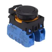 IDEC CW Series Black 22.3mm Momentary Flush Push Button Switch 2NO IP65
