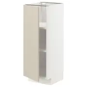 METOD base cabinet with shelves, white/Havstorp beige, 30x37x80 cm