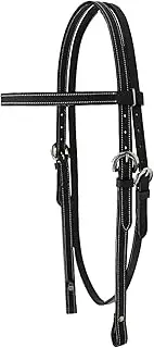 Tahoe Double Stitched Leather Browband Western Headstall Full Horse, Miniature and Pony sizes