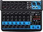 8 Channel Mini Audio Mixer Line Mixer, DC 5 V, with MP3 Player, Bluetooth, U Dis