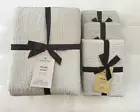 West Elm SILKY TENCEL COTTON MATELASSE Duvet King & 3 Euro Shams Frost Gray NWT
