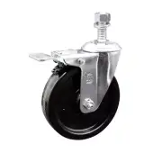 5 Inch SS Phenolic ½ Inch Threaded Stem Caster with Total Lock Brake SCC