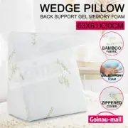 Bed Wedge Pillow Cool Gel Memory Foam Sleep Cushion Neck Back Lumbar Support