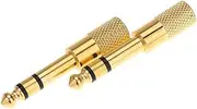 Pair of Audio Jack Adapter Convertor Stereo Plug Socket for Electric Guitars Microphone Headphone 6.35mm Male 3.5mm Female