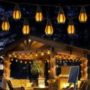 Solar String Lights for Outside, 21Ft Patio with 10 21ft, Warm White