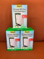 x3 Tetra Whisper Bio-Bag Disposable Filter Cartridges Aquariums Med/ 18 FILTERS