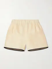 [LIBEROWE] LIBEROWE - Sabina Two-tone Linen-blend Shorts - Beige - small small Neutrals