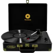 OZSTOCK MBEAT WOODSTOCK RETRO TURNTABLE 3-Speed Play Audio BLACK / SPEAKERS