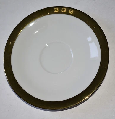 Ralph Lauren Academy Gold Rim Replacement Saucer 6 1/2"~Brand New