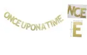 Once Upon A Time Banner, Gold Glitter Sign for