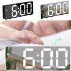 Temperature Alarm Clock Mirror USB Charging Decor Night Light Thermometer