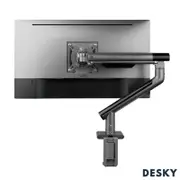 Desky Single Slim Aluminium Monitor Arm - Steel Grey
