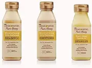 Creme of Nature Pure Honey - 3 Piece Hair Care Set - Moisturising Dry Defence Shampoo + Moisturising Dry Defence + Leave-in Detangler Knot Away