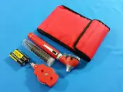 RED MINI FIBER OPTIC Otoscope Ophthalmoscope ENT Diagnostic + Batteries KIT