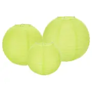 6Pcs 6"8"12" Light Green Paper Lanterns Decorative Round Hanging Ball Lantern