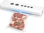 Vacuum-Sealer Machine, Wireless & Rechargeable Food-Sealer with Dry/Moist/Seal Modes, One Touch Operation for Sous Vide, Meal Prep, and Long Term Food Storage for Home Kitchens and Camping (White)