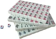 Mahjong Tiles Lightweight Mini Mahjong Set Mahjong Game Set Kids Clear Engraving Tile Game for Schools Trips Dormitories Chinese Mahjong