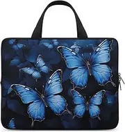 Laptop Case Sleeve Shockproof Computer Carrying Bag Dark Blue Butterflies Laptop Bag Tote Lightweight Notebook Case Cover Traveling Briefcase Handle Bags for Travel Business 17inch, Dark Blue