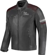 Rusty Stitches Jari V2 Motorcycle Leather Jacket, black-grey, Size S for Men Black Grey