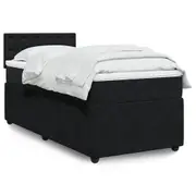 vidaXL Box Spring Bed with Mattress Black King Single Velvet