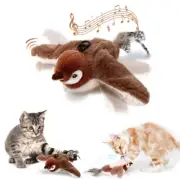 Sparrow Electronic Chirping Flapping Wings Bird Catnip Toys Interactive Cat Toy