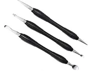 DOITOOL 3Pcs Leather Carving Tools Stamp Tools for DIY Handicraft Includes Cone Head Deep Hook Hook Durable for Crafting Projects