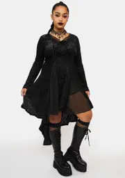 [Punk Rave] Gothic Abyss Burnt Flower Dress