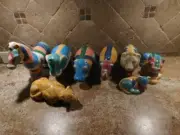 8 Raku Pottery Colorful African Animal Figurines Handmade in South Africa NEW