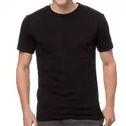T-Shirt Black Friday Cyber Monday Mens Plain100% Cotton Blank T-shirt Tee Black