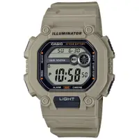 在飛比找PChome24h購物優惠-【CASIO 卡西歐】方形運動風範數位電子樹脂腕錶/卡其色(