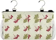 GuoChe Caddy For Bedside Merry Christmas Holiday Leaves Desk Hanging Organizer Bag for Bunk and Hospital Beds,Dorm Rooms Bed Rails