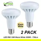 2 x LED 10W Reflector Light Globes Bulbs R80 Screw E27 Warm White 3000K 730Lm