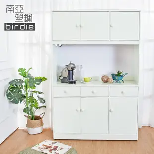 Birdie南亞塑鋼-4.2尺六門三抽塑鋼電器櫃/收納餐櫃(白色)-126x41x190cm