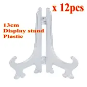 12 pcs Plate Display Stand 13cm Holder Photo Frame stands CLEAR plastic