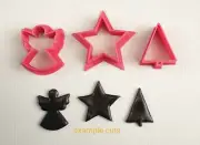 Christmas Angel Tree Star Set Polymer Clay Cutters Jewelry Craft Earrings Mini